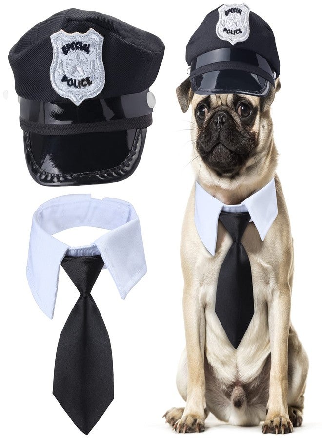 Yewong 2-Piece Pet Police Costume Accessory Set - Dog & Cat Police Hat with Necktie & Dress Up Kit for Halloween & Christmas Cosplay - Image 1